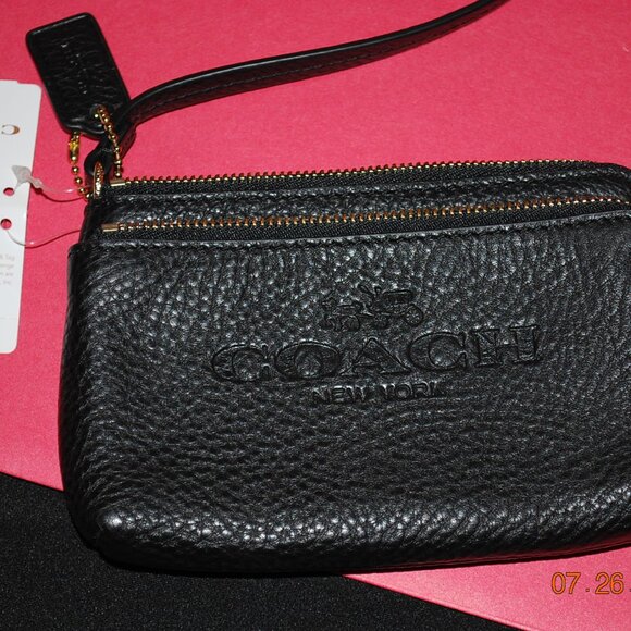 Coach New Black Wrist Wallet - Picture 1 of 6